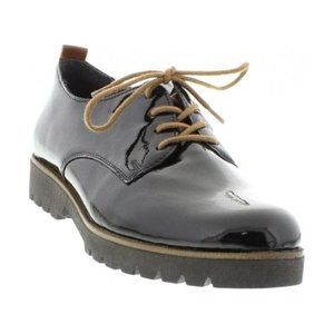 Black Patent Leather Lace up Loafers